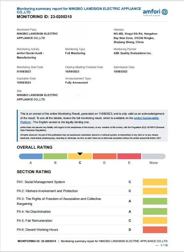 Sveikiname! Landsign vėl puikiai išlaikė Walmart auditą kaip ir pastaruosius penkerius metus